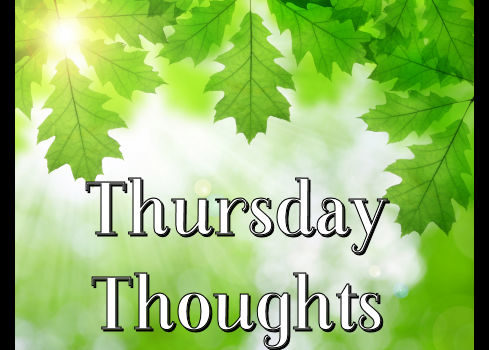 Thursday Thoughts--on a background of green leaves